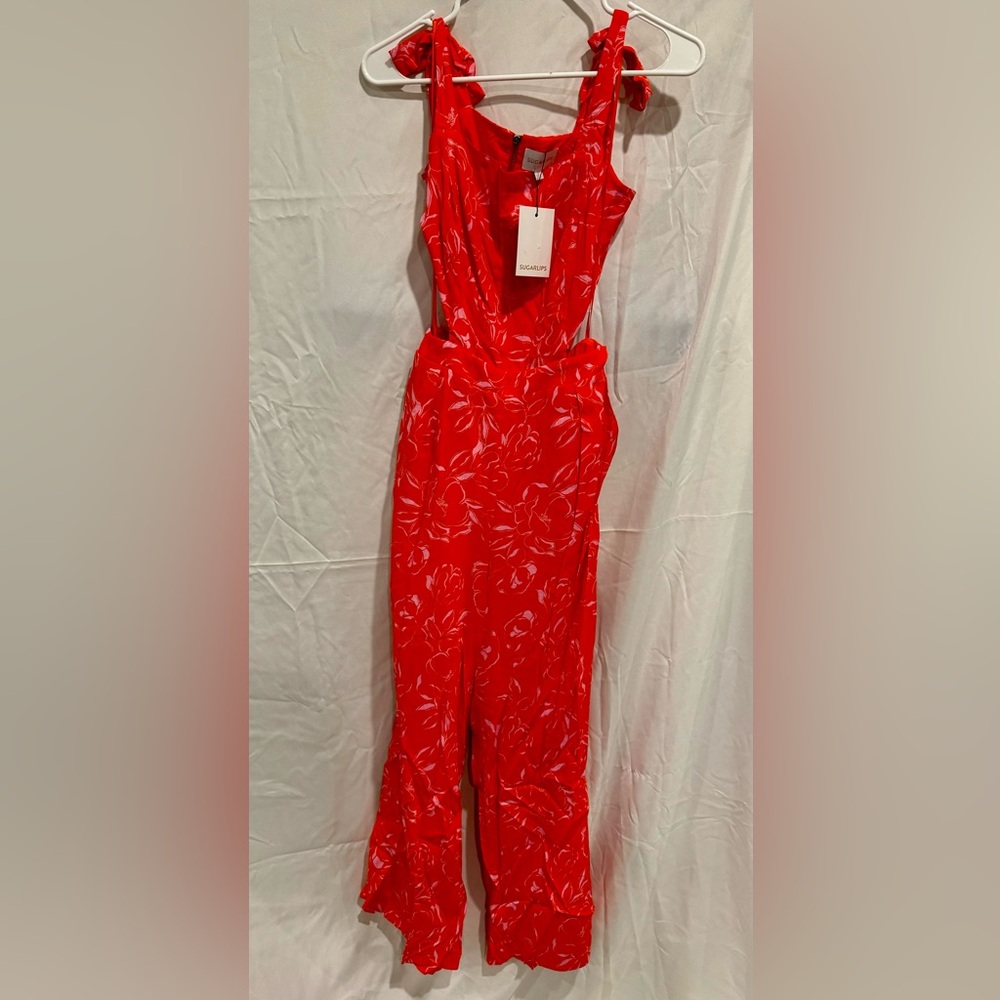 NWT Sugarlips Electric Ways Infrared Harley Cutout Jumpsuit. XS